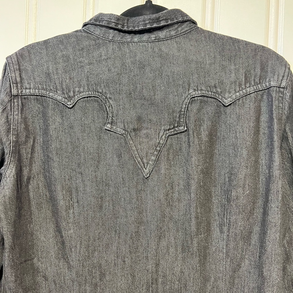 Wrangler Retro Black Denim Button-Up Dress Size Large - Picture 6 of 8